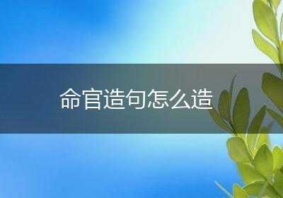 命官造句怎么造