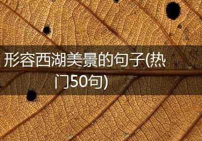 形容西湖美景的句子(热门50句)