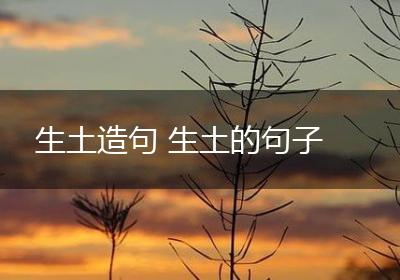 生土造句 生土的句子