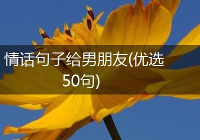 情话句子给男朋友(优选50句)