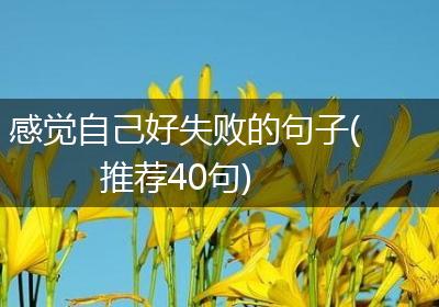 感觉自己好失败的句子(推荐40句)