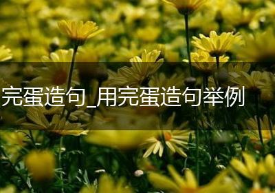 完蛋造句_用完蛋造句举例