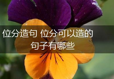 位分造句 位分可以造的句子有哪些