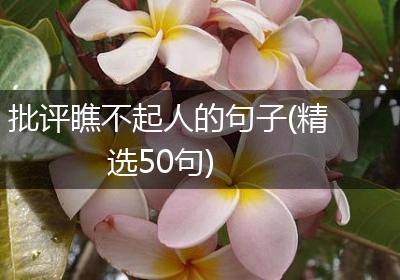 批评瞧不起人的句子(精选50句)