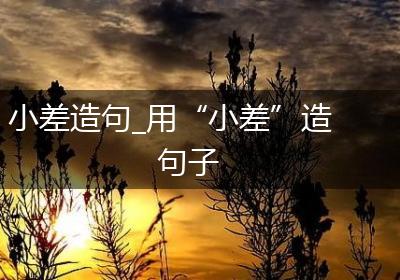 小差造句_用“小差”造句子