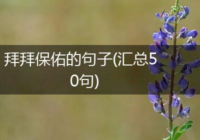 拜拜保佑的句子(汇总50句)