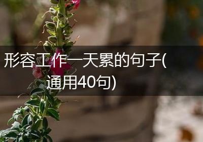 形容工作一天累的句子(通用40句)