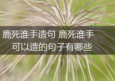 鹿死谁手造句 鹿死谁手可以造的句子有哪些