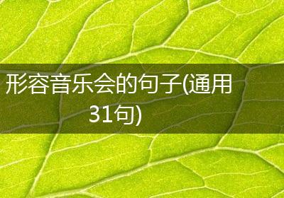 形容音乐会的句子(通用31句)