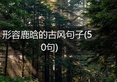 形容鹿晗的古风句子(50句)