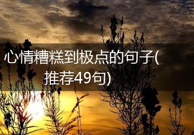 心情糟糕到极点的句子(推荐49句)