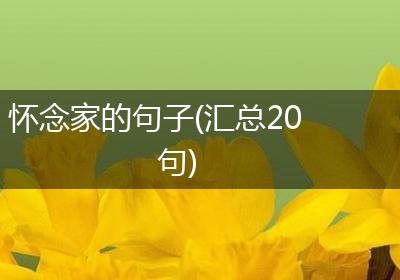 怀念家的句子(汇总20句)