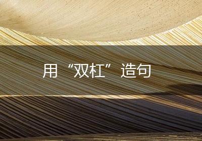 用“双杠”造句
