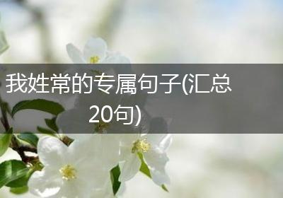 我姓常的专属句子(汇总20句)