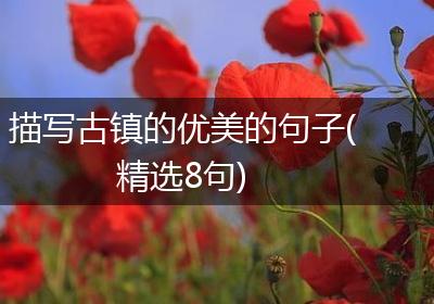 描写古镇的优美的句子(精选8句)