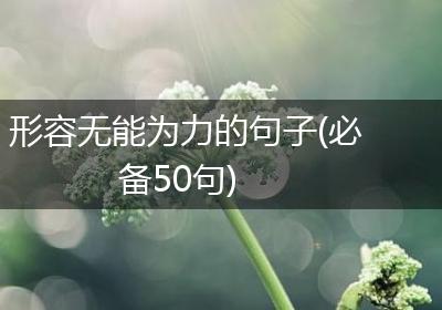 形容无能为力的句子(必备50句)