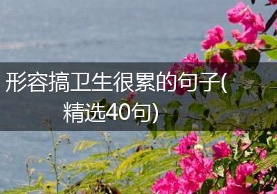 形容搞卫生很累的句子(精选40句)