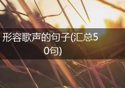 形容歌声的句子(汇总50句)