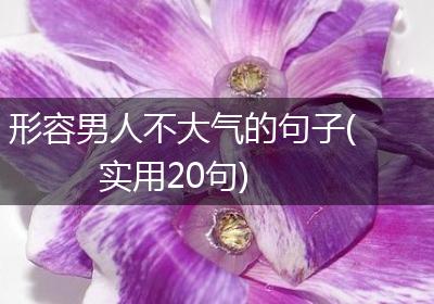 形容男人不大气的句子(实用20句)