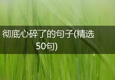 彻底心碎了的句子(精选50句)