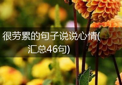 很劳累的句子说说心情(汇总46句)