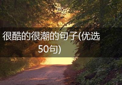 很酷的很潮的句子(优选50句)
