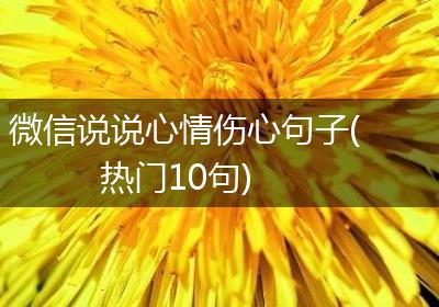 微信说说心情伤心句子(热门10句)