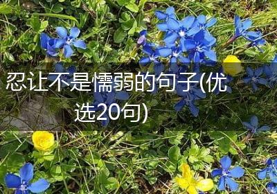 忍让不是懦弱的句子(优选20句)