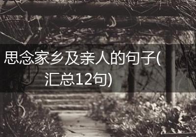 思念家乡及亲人的句子(汇总12句)