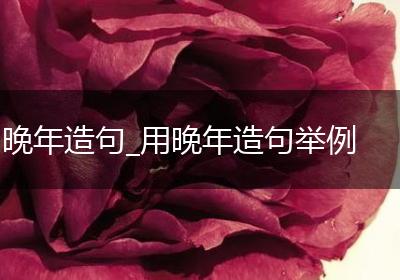 晚年造句_用晚年造句举例