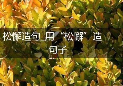 松懈造句_用“松懈”造句子