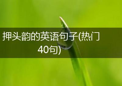 押头韵的英语句子(热门40句)