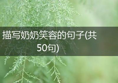 描写奶奶笑容的句子(共50句)