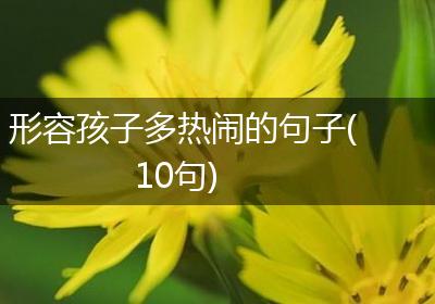 形容孩子多热闹的句子(10句)