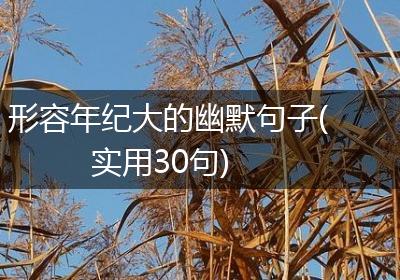 形容年纪大的幽默句子(实用30句)