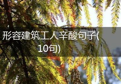 形容建筑工人辛酸句子(10句)