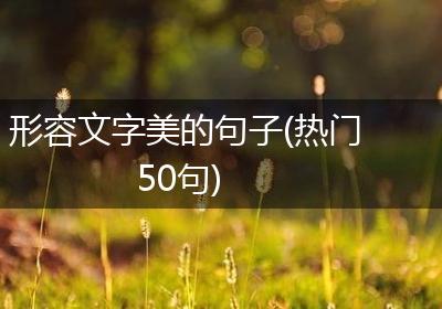 形容文字美的句子(热门50句)