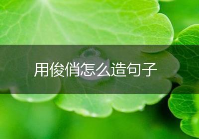 用俊俏怎么造句子