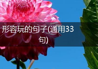 形容玩的句子(通用33句)