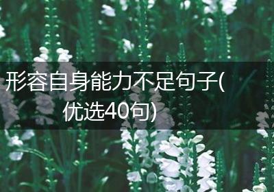 形容自身能力不足句子(优选40句)