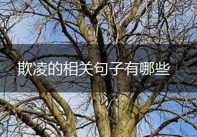 欺凌的相关句子有哪些