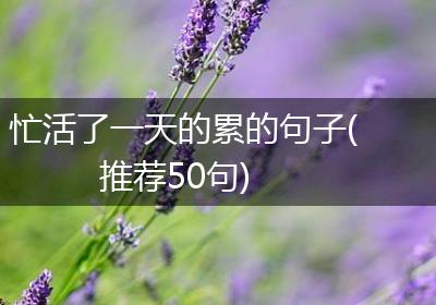 忙活了一天的累的句子(推荐50句)