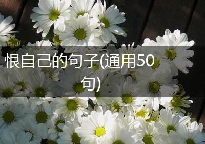 恨自己的句子(通用50句)