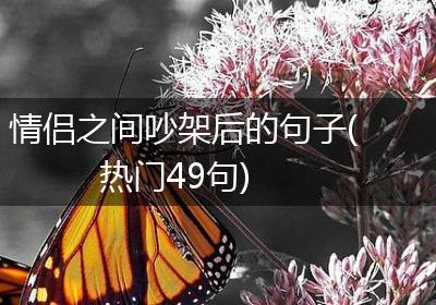 情侣之间吵架后的句子(热门49句)