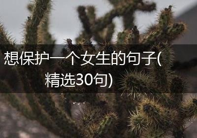 想保护一个女生的句子(精选30句)