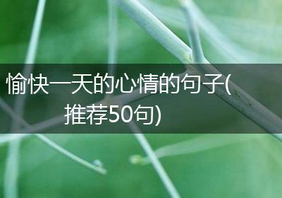 愉快一天的心情的句子(推荐50句)