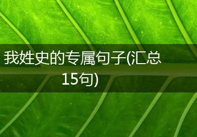 我姓史的专属句子(汇总15句)