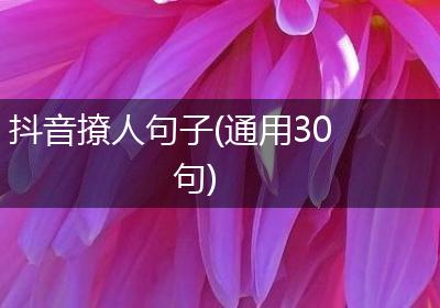 抖音撩人句子(通用30句)