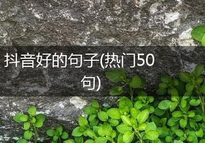 抖音好的句子(热门50句)