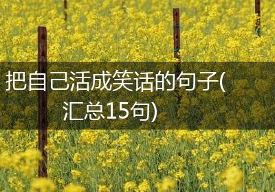 把自己活成笑话的句子(汇总15句)
